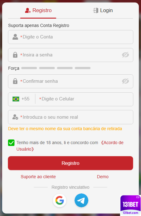 Experiência de Jogos 131bet.com
